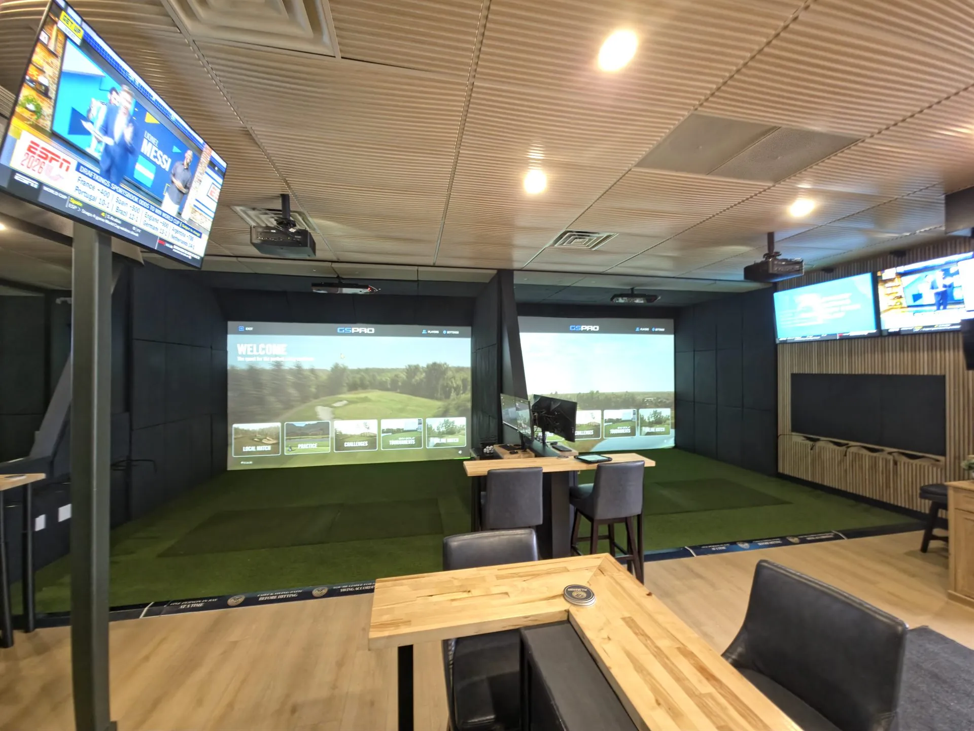 Placeholder image of a junior golfer training in a simulator bay at The Cut Club